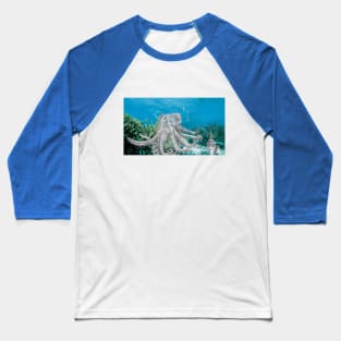 Octopus on the Seabed Baseball T-Shirt